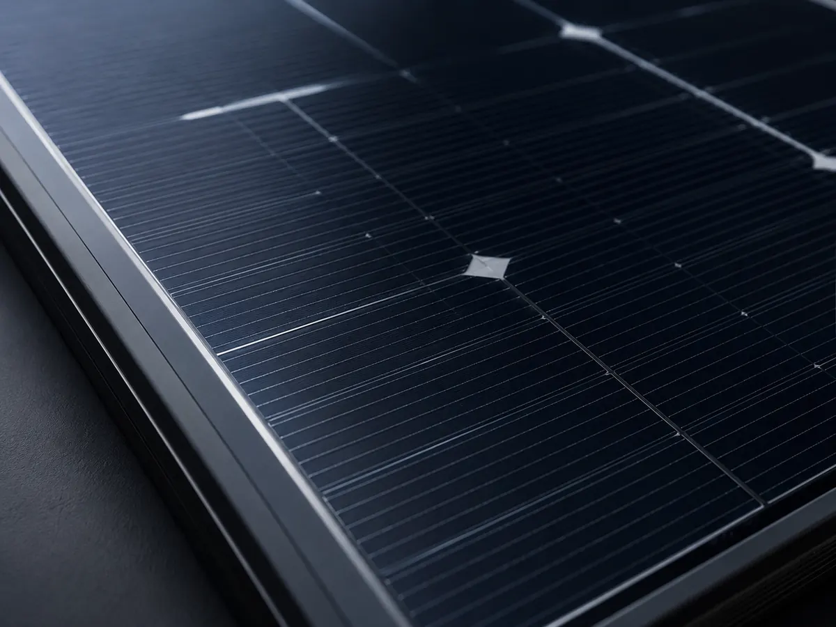 Nahaufnahme monokristallines Solarmodul